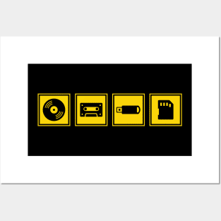 Music Player Formats Yellow Posters and Art